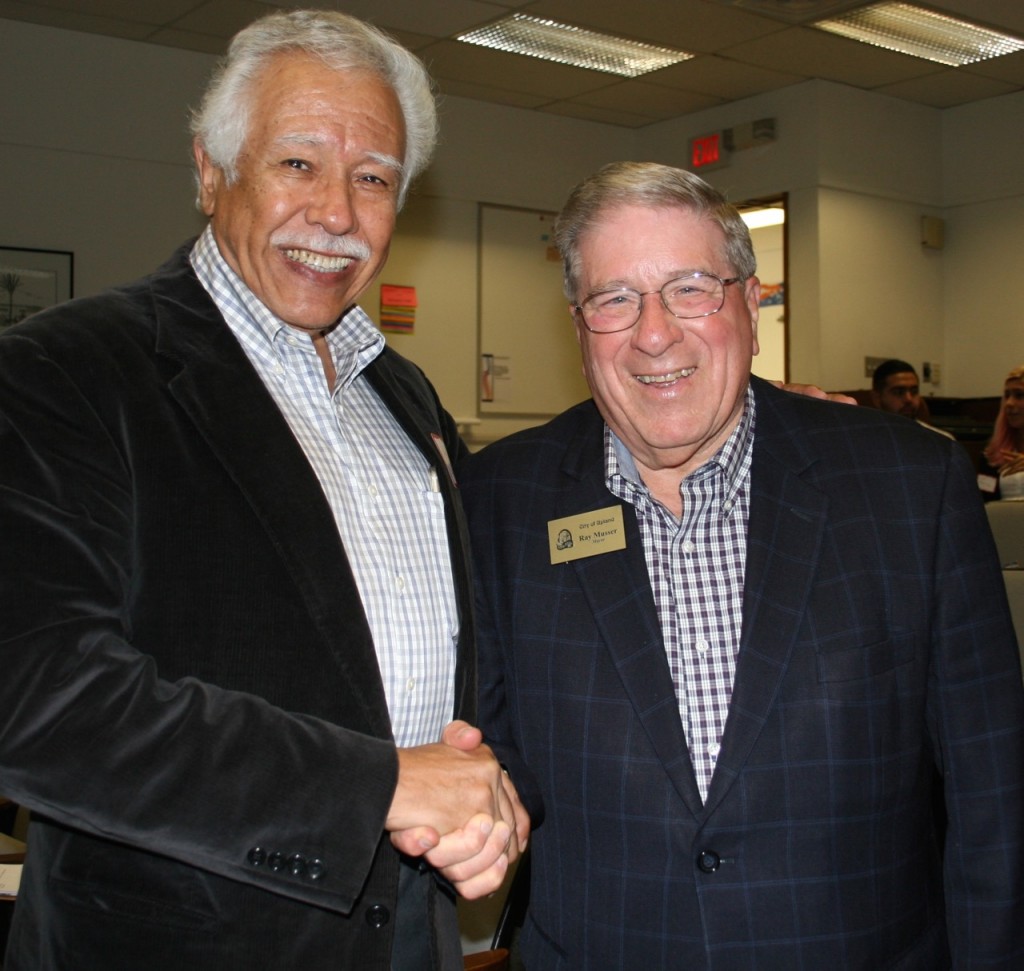 SoCal Sister Cities President Gil Garcia with Upland Mayor Ray Musser